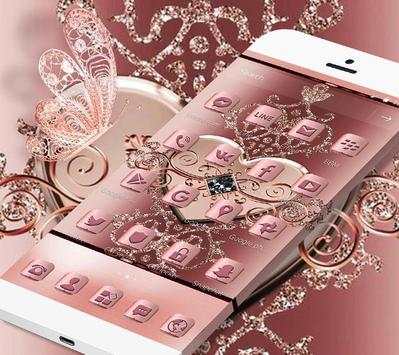 Rose Gold Love Hearts Butterfly Theme screenshot 4