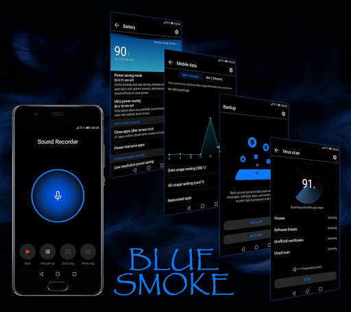 [EMUI 5/8/9.0]Blue Smoke Theme 3 تصوير الشاشة