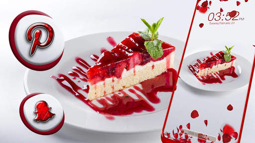Strawberry Cake Slice Launcher Theme screenshot 2