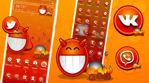 Orange Emoji Launcher Theme screenshot 1