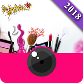 You makeup face Christmas camera icon