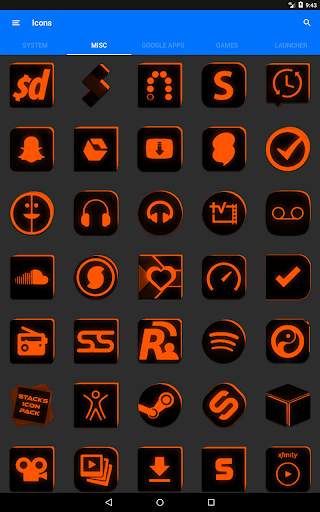 Flat Black and Orange IconPack screenshot 22