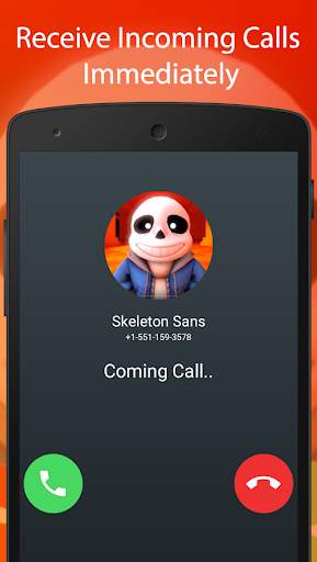 Best Funny Skeleton Sans Fake Chat And Video Call screenshot 2