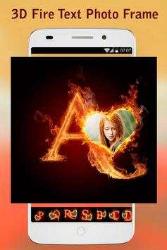 3D Fire Text Photo Frame screenshot 2