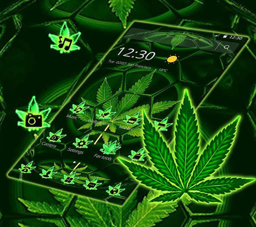 Green Football Weed Leaf Theme screenshot 2