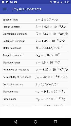 Physics Constants screenshot 2