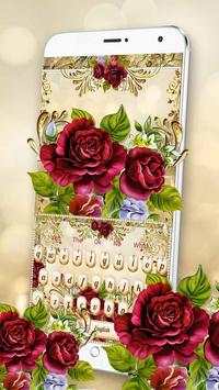 Luxurious Golden Rose Keyboard screenshot 2