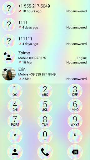 Dialer Holographic Gray Theme 1 تصوير الشاشة