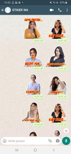 Stiker WA Model Cewek Cantik Indo WAStickerApps screenshot 8