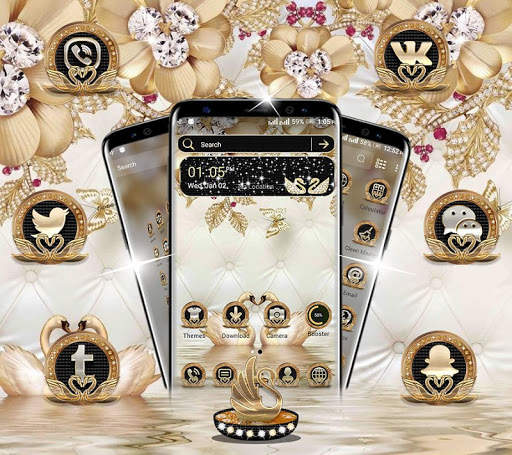 Golden Swan Launcher Theme screenshot 2