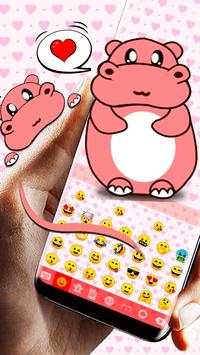 Emoji Keyboard - Cute Hippo Theme screenshot 2