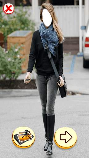 Girls Jeans  Scarf photo face lab screenshot 1