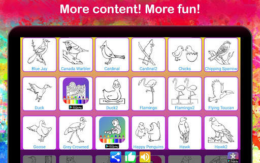 Glitter Bird Coloring Pages Game for kids🐦 screenshot 9