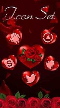 Elegant 3D Red Rose Launcher Theme screenshot 3