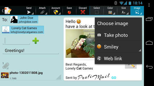 ProfiMail Go - email client screenshot 7