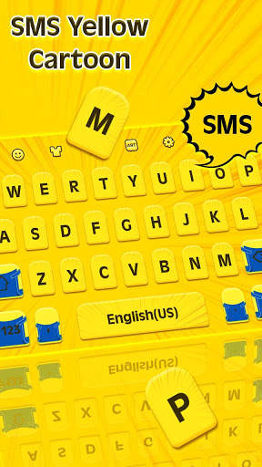 SMS Yellow Cartoon Keyboard-Chat SMS Keyboard screenshot 1