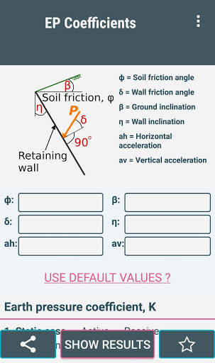 Retaining Wall Design- Soil Coefficient CALCULATOR screenshot 4