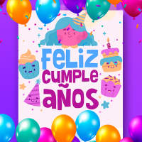 Tarjetas de cumpleaños con foto y nombre logo