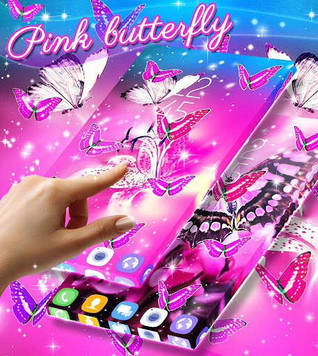Pink butterfly live wallpaper скриншот 1