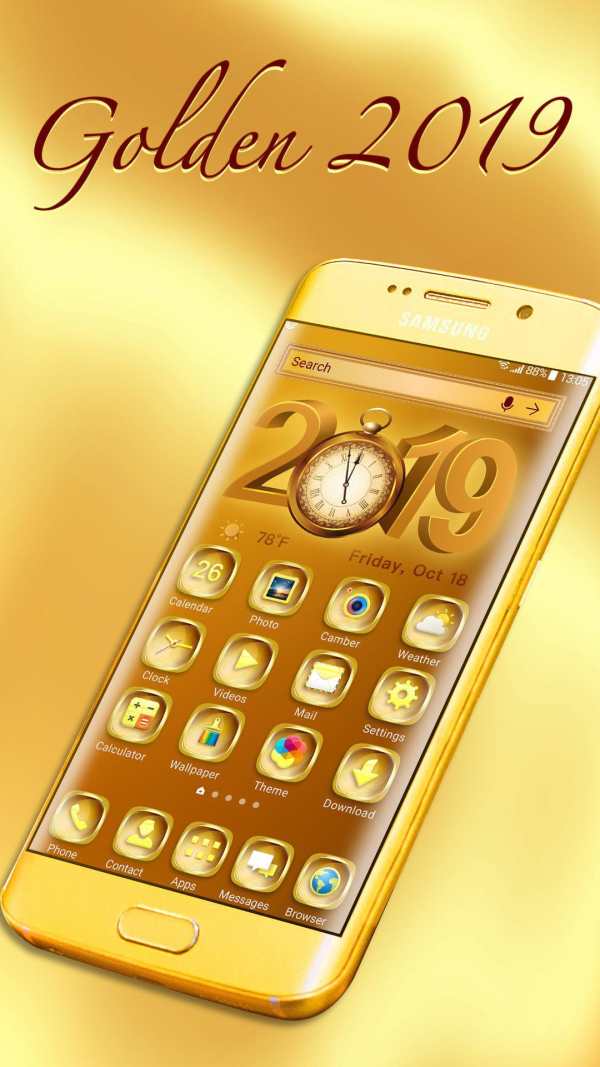 Launcher Golden New Year 2018 screenshot 3
