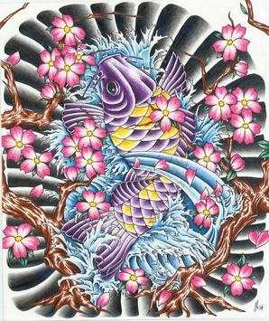 Koi Fish TattooDesingWallpaper 8 تصوير الشاشة