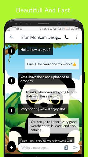 Cute Panda SMS Dual Theme screenshot 1
