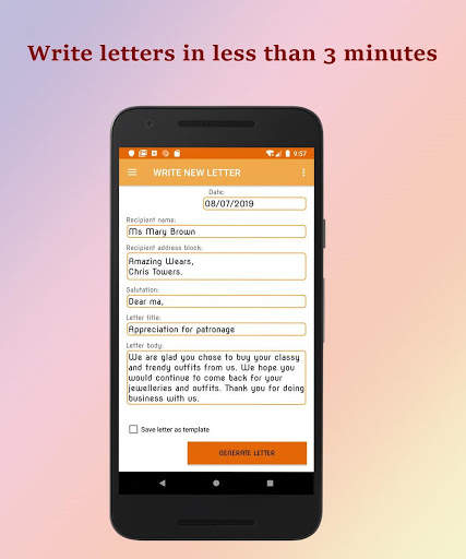 Teleprinter Letterhead Maker ( Letter writing app) screenshot 1
