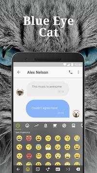 Blue Eyes Cat Keyboard Theme for Whatsapp screenshot 1