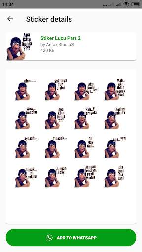 Stiker Lucu 2021 WAStickerApps स्क्रीनशॉट 7