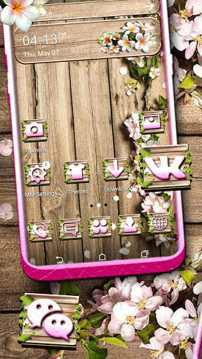 Wooden Flower Vine Launcher Theme screenshot 1