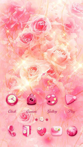 Pink Flower Go Launcher Theme screenshot 2