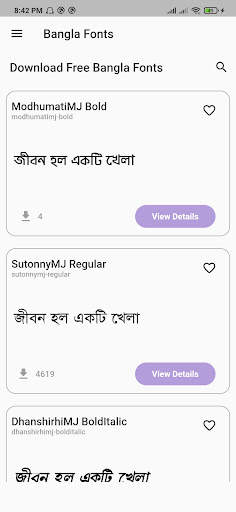Bangla Fonts: Download Free Bengali fonts screenshot 1