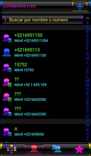 THEME GO CONTACTS BLACK COLORS screenshot 3