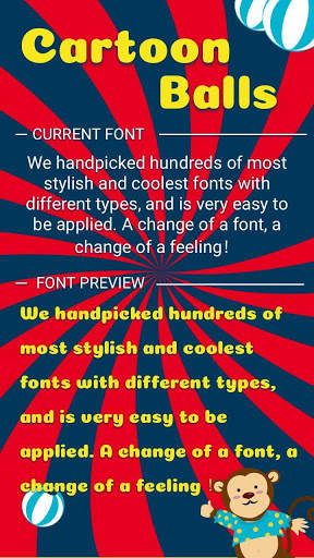 Cartoon Balls Font for FlipFont , Cool Fonts Text screenshot 1