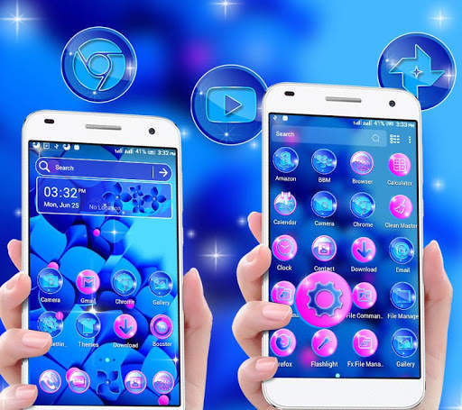 Blue Flower Launcher Theme screenshot 2