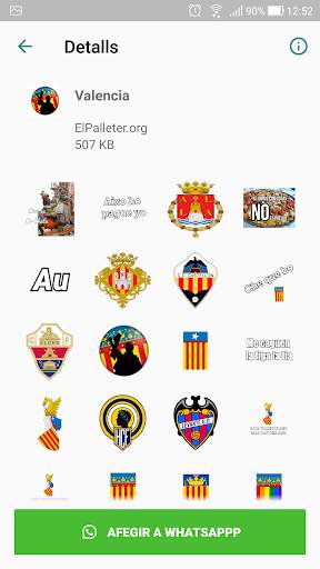 Stickers valencianistes per a Whatsapp screenshot 3