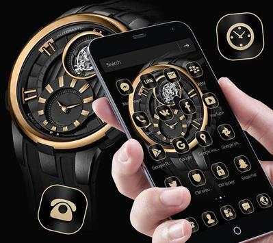 Gold Black Luxury Watch Theme screenshot 2