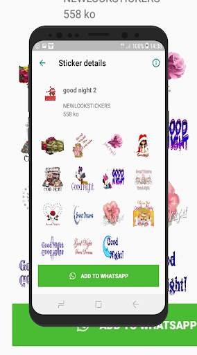 Good Night Sticker for whatsapp  WAStickerApps screenshot 1