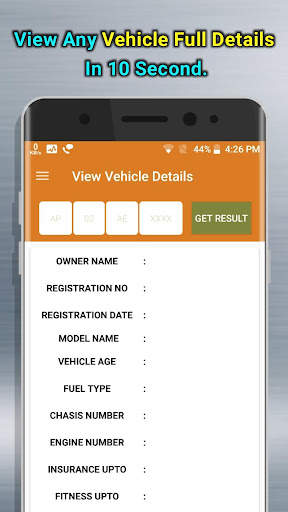 RTO View Vehicle Details - RTO vahan Information screenshot 1