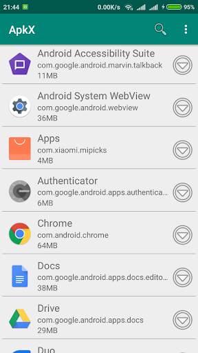 ApkX - Fastest way to eXtract and Share APK screenshot 1