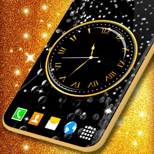 Black HD Clocks Live Wallpaper 6.9.34