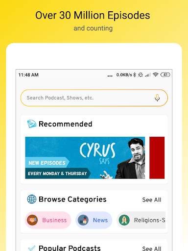 lystn: Podcast Radio FM Streamer & Offline Player 6 تصوير الشاشة