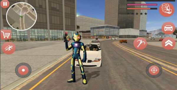 Black Superhero Iron Stickman Rope Hero Mafia screenshot 1