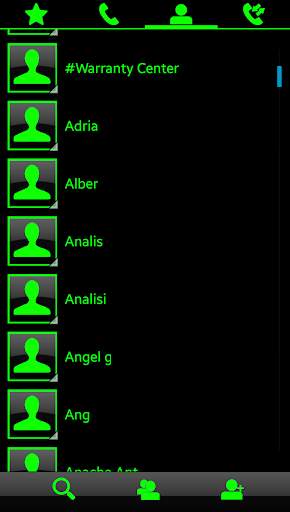 THEME SWIPE DIALER BIG BLACK GREEN screenshot 4