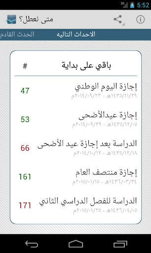 متى نعطل ؟ 4 تصوير الشاشة