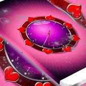 Clock with Hearts icon