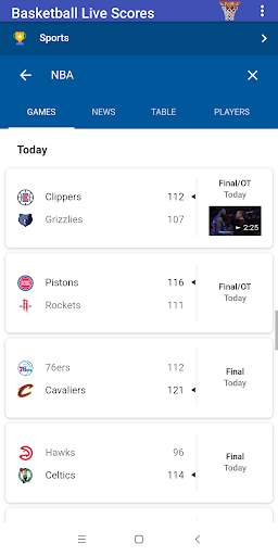 Basketball Live Scores screenshot 2