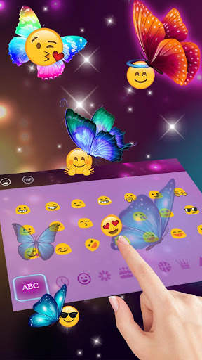 Neon Butterfly Keyboard Theme screenshot 3