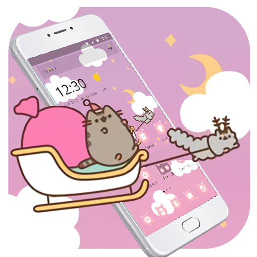 Pink Sky Funny Cat Theme🐱 icon