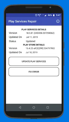 Play Services Repair screenshot 1